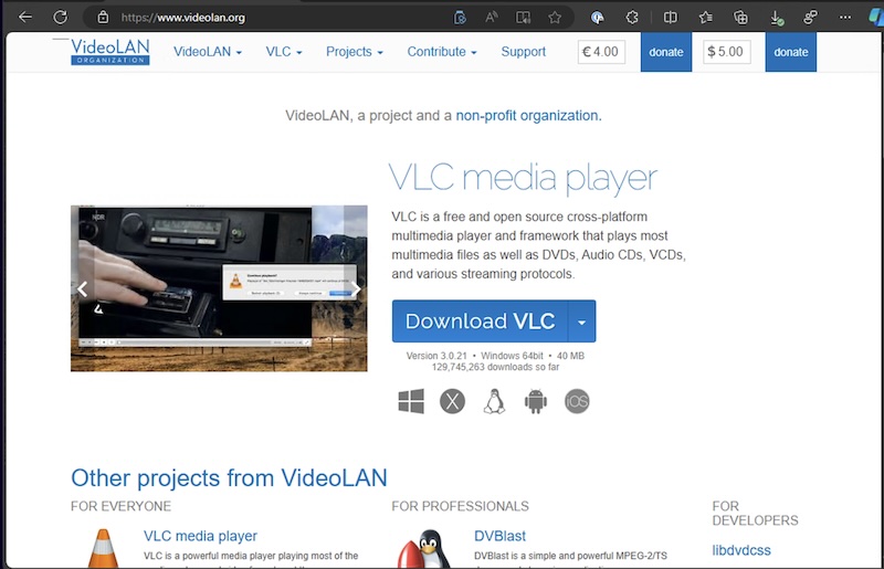 VideoLAN official website